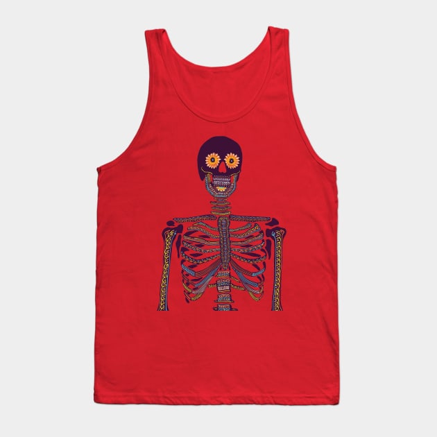 Sugar Skeleton Colorful Tank Top by Mako Design 